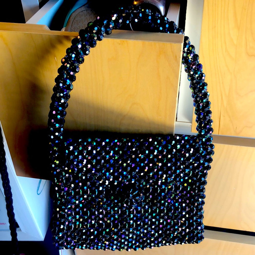 Crystal Multicolor Pearl Bag Size 13 1/2”x8”x2 1/2”